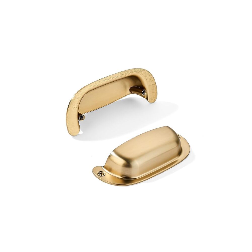 10 Pack 2-1/2"(64mm) Hole Center Retro Satin Brass Drawer Pulls Brushed Brass